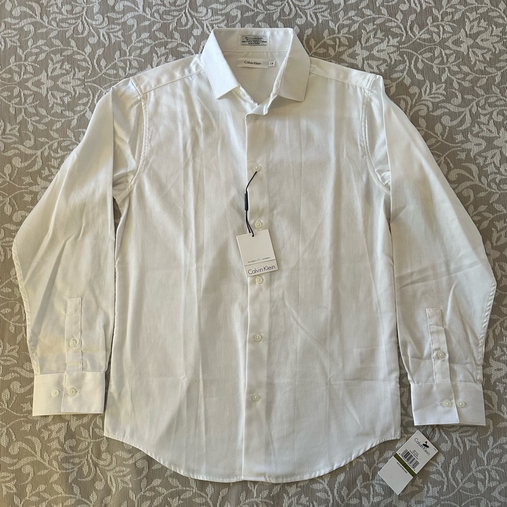 White, Calvin Klein button down blouse. NWT